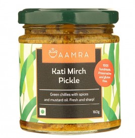 Aamra Kati Mirch Pickle   Glass Jar  160 grams